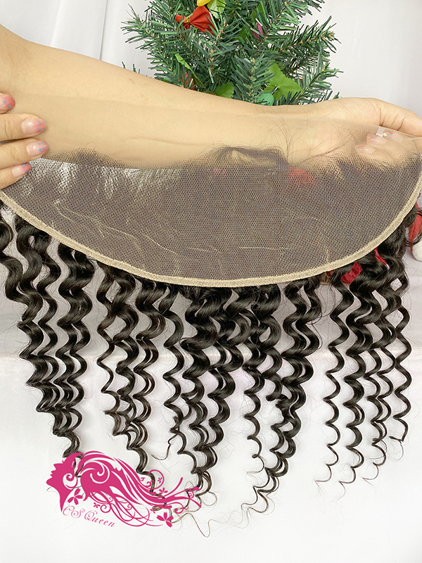 Csqueen Mink hair Exotic Wave 13*4 Transparent Lace Frontal Free Part 100% Unprocessed Hair - Click Image to Close